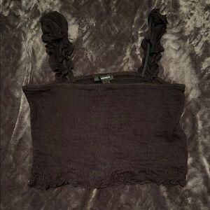 Black Smocked Tube Top